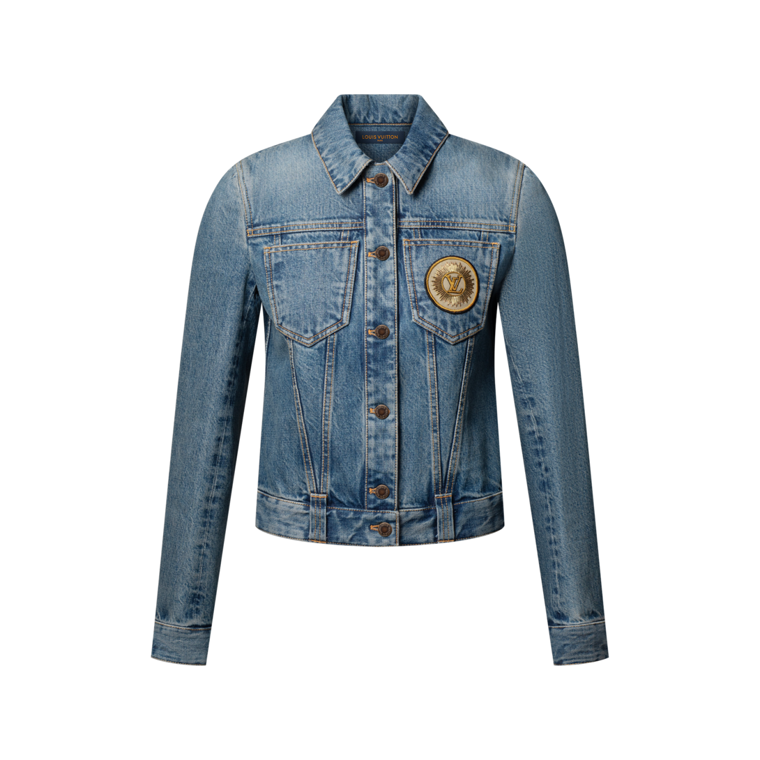 LOUIS VUITTON LVリング レザーカフ デニムジャケット　サイズ50 LOUIS VUITTON LVリング レザーカフ デニムジャケット サイズ50